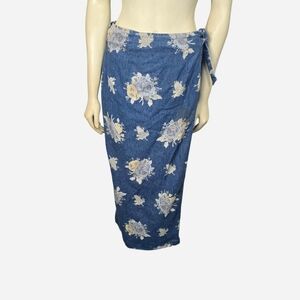 Vintage Floral‎ Blue Sarong Wrap